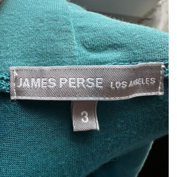 JAMES PERSE Women's Teal Color Block FoldOver Waist Mid Rise Midi Skirt Size 3/L - Picture 5 of 7